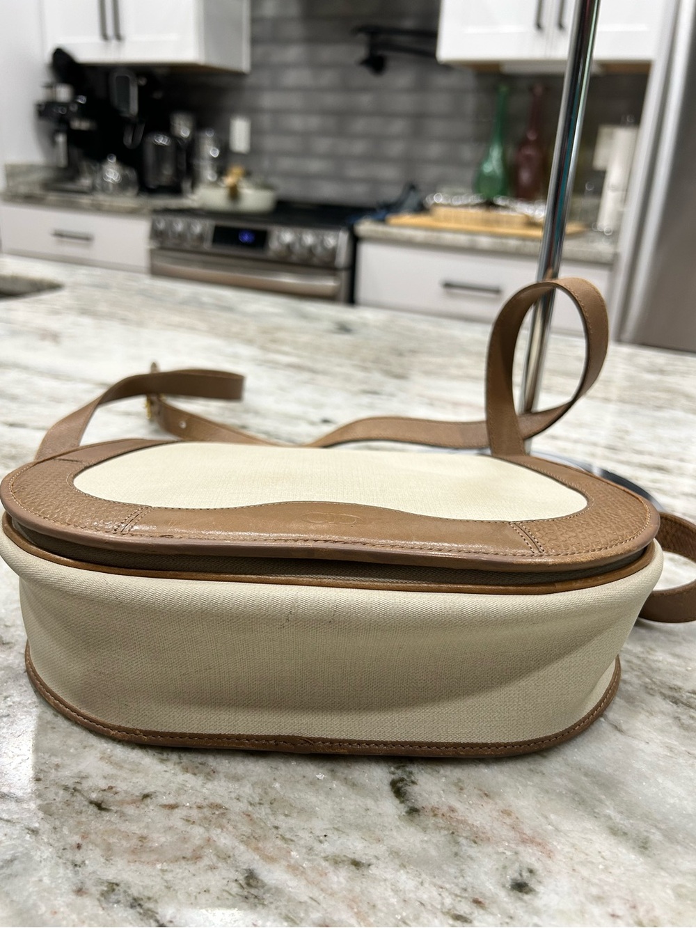 Christian Dior Cream and Brown Crossbody Saddle Bag - Picture 8 of 13